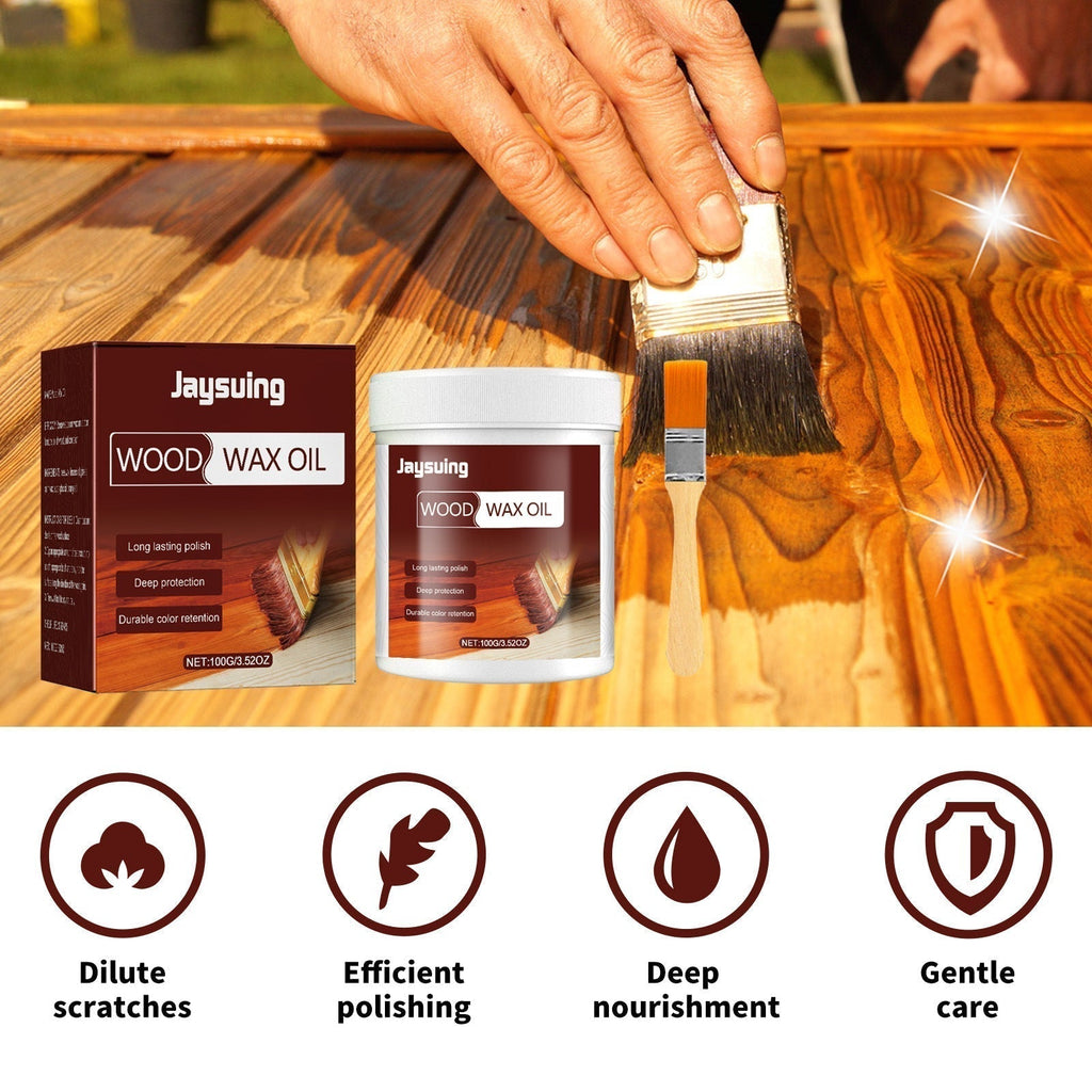 🥳2026 HOT SALE🥳💞50K+ SOLD!🌿🧴 50% OFF! Wood Cleaner & Polish – Beeswax & linseed oil, restores shine. Includes brush. Eco‑friendly. 🪑✨