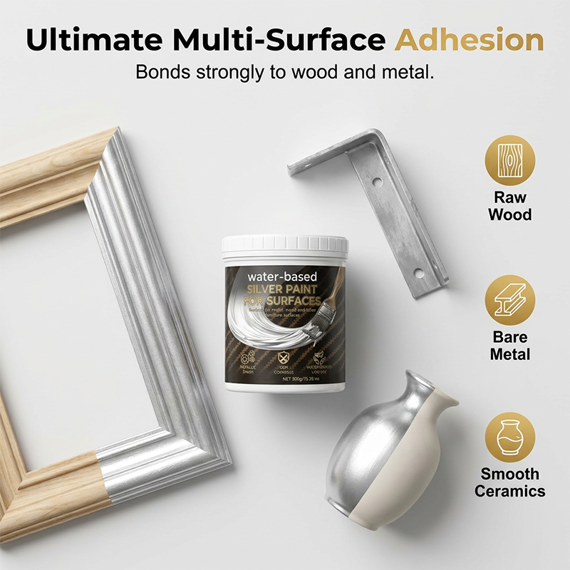 Water-Based Silver Paint for Metal & Wood