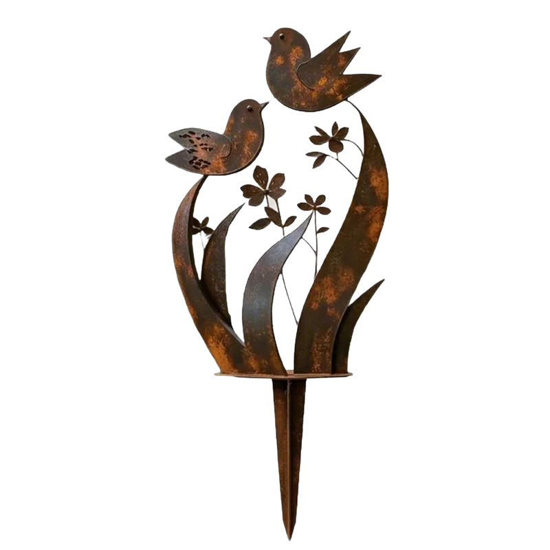 🔥Free Shipping & 50% OFF🔥Rustic Bird & Flower Metal Garden Stake