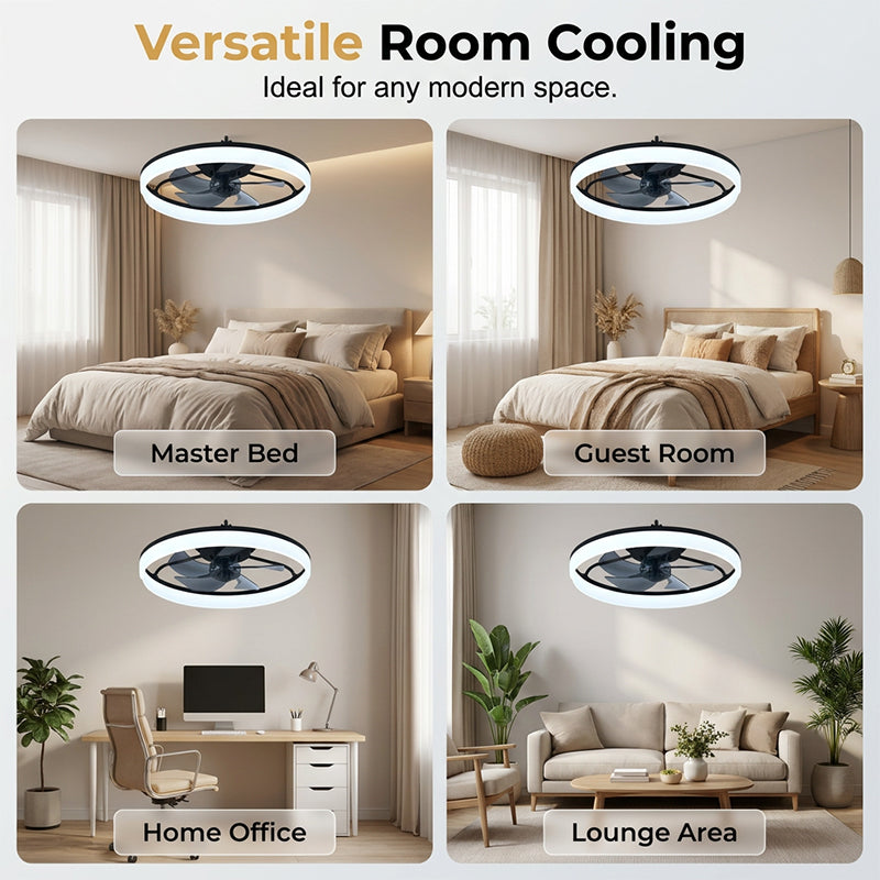 Modern Quiet Ceiling Fan with LED Light