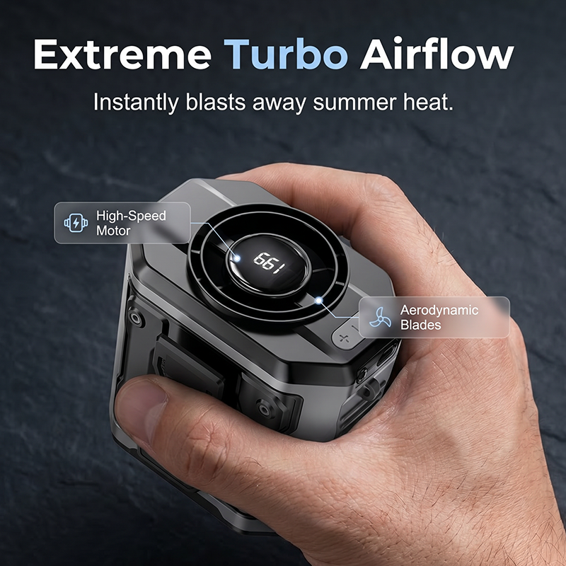 High-Speed Portable Waist Clip Cooling Fan